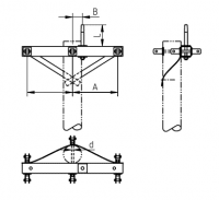 Одноцепная анкерная траверса с горизонтальным расположением фаз SH188 (6–20 кВ)