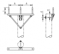 Одноцепная промежуточная траверса с горизонтальным расположением фаз SH151 (6–20 кВ)