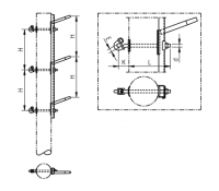 Двухцепная угловая промежуточная траверса с вертикальным расположением фаз SH158 (6–20 кВ)