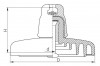 Изолятор линейный подвесной с увеличенным вылетом ребра ПСВ300А