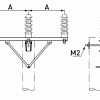 Одноцепная промежуточная траверса с горизонтальным расположением фаз SH248 (35 кВ)