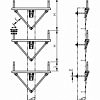 Двухцепная промежуточная траверса с вертикальным расположением фаз SH181 (6–20 кВ)