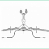 Поддерживающее крепление оптического кабеля, встроенного в грозозащитный трос (ОКГТ), для ВЛ 500 кВ