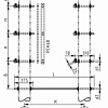 Двухцепная угловая промежуточная траверса с вертикальным расположением фаз SH182 (6–20 кВ)